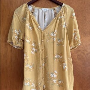 Mustard Floral Blouse